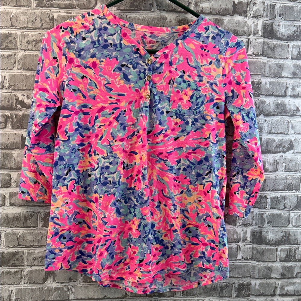 Girl's Lilly Pulitzer Vibrant Floral‎ Print top
